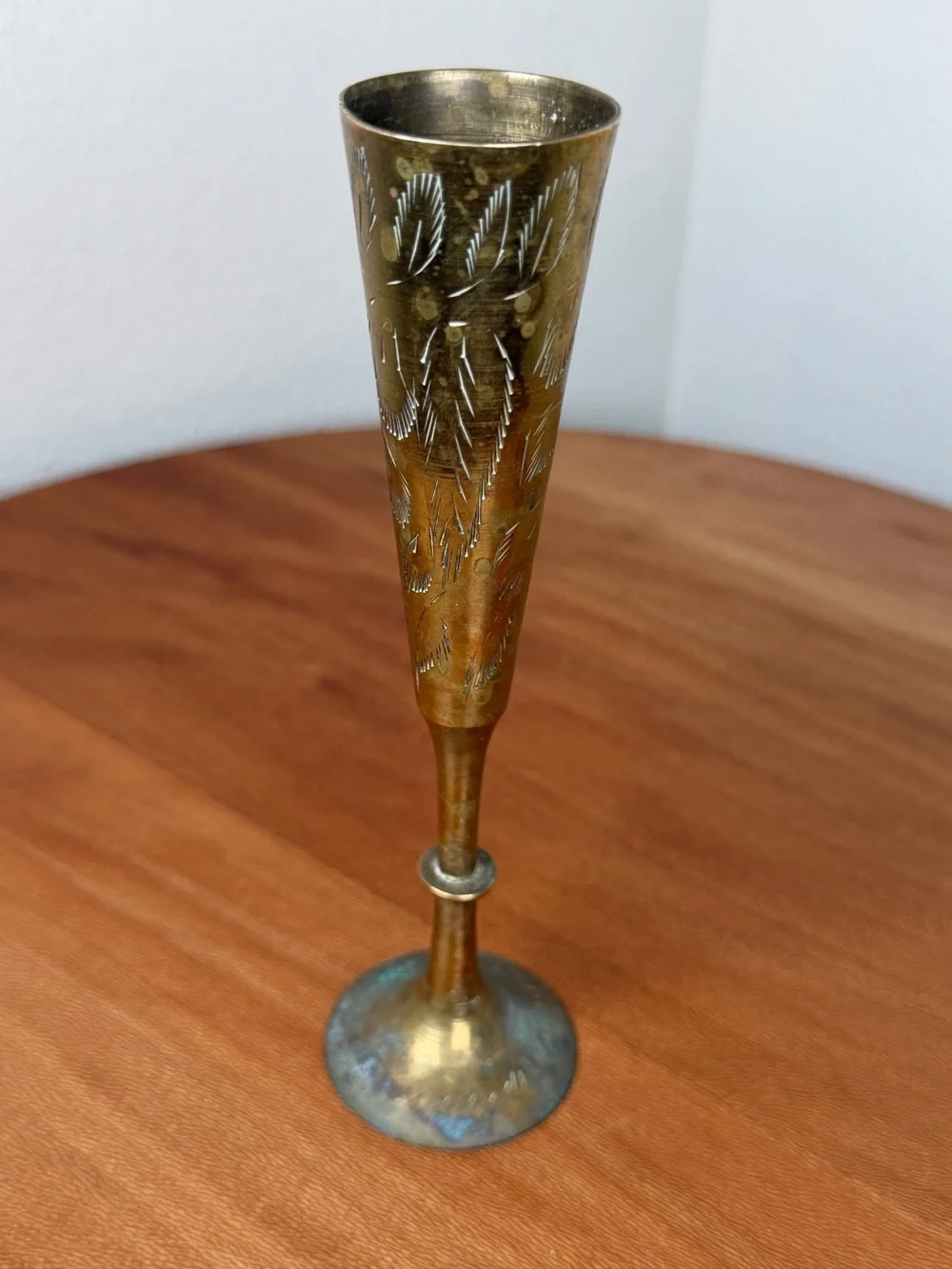 Vintage Solid Brass hand etched 6.5